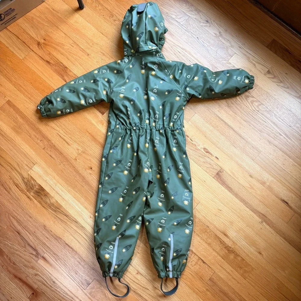 Katnakken Rain Suit Kids 4T Green Quilted Waterproof Snowsuit Hagl 104cm